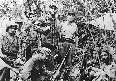 Fidel Castro and fellow rebels in the mountains of Cuba