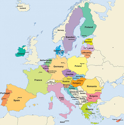 The 27 nations of the European Union, 2023